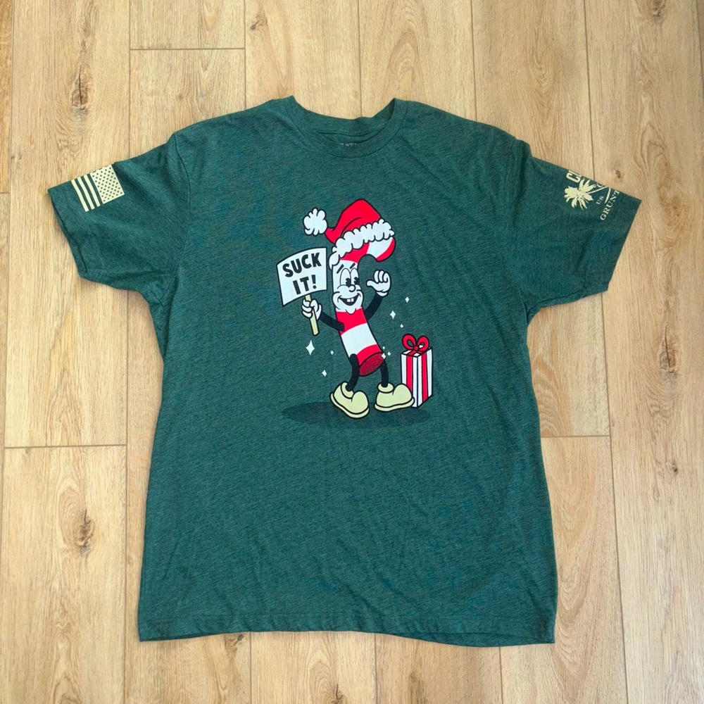 Grunt Style Exclusive Monthly T-Shirt (2024) Christmas Candy Cane "Suck It" XXL
